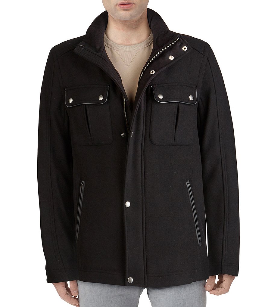 Cole Haan Long-Sleeve Wool-Blend Coat