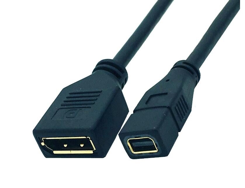 Gold Plated DP to Mini DP Female Mini 1080P HD Displayport to Female Displayport Adapter Cable Converter 30cm