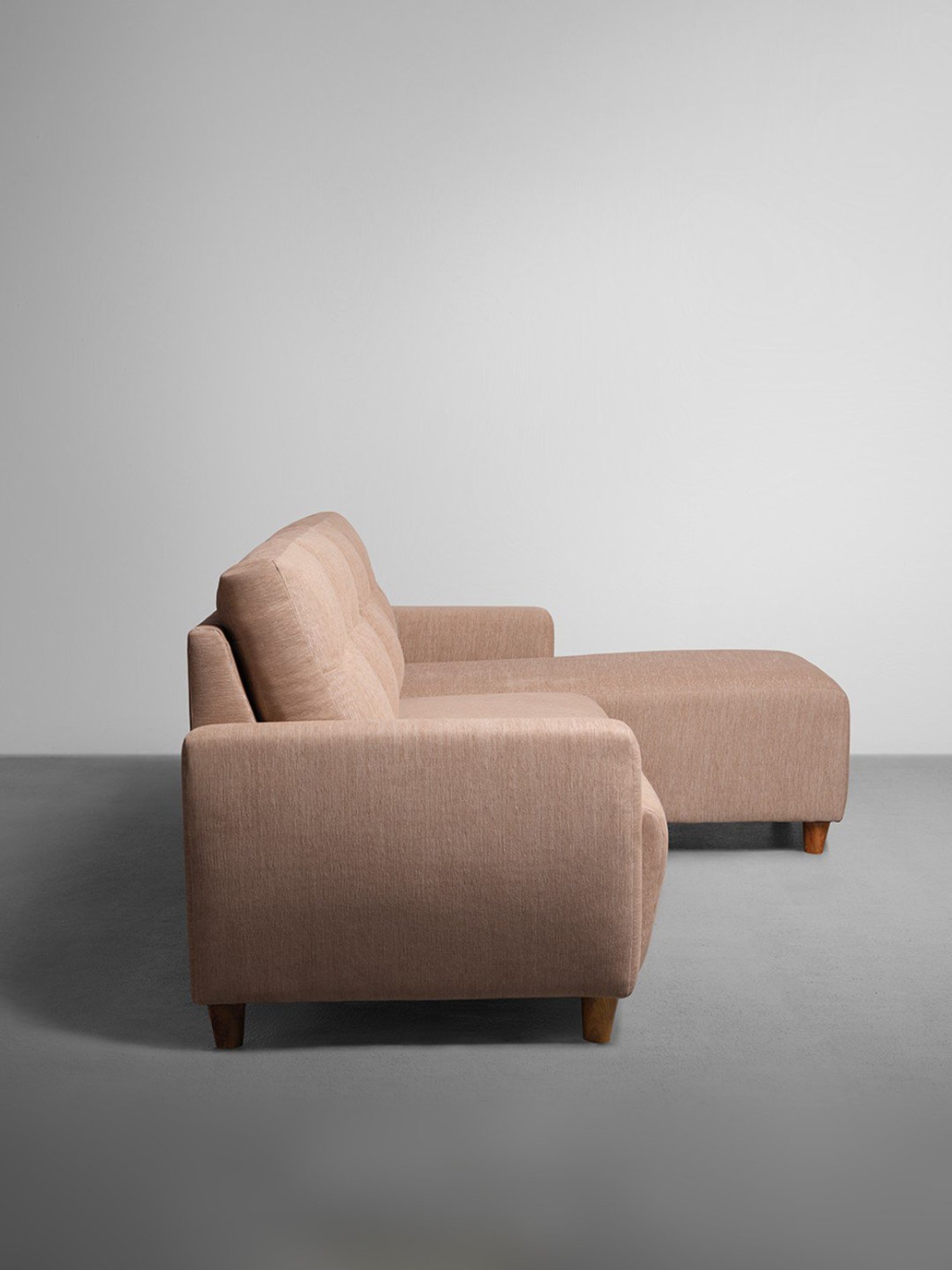 Sleepyhead Yolo Coco Brown Fabric 3 Seater RHS L Shape Sofa Set