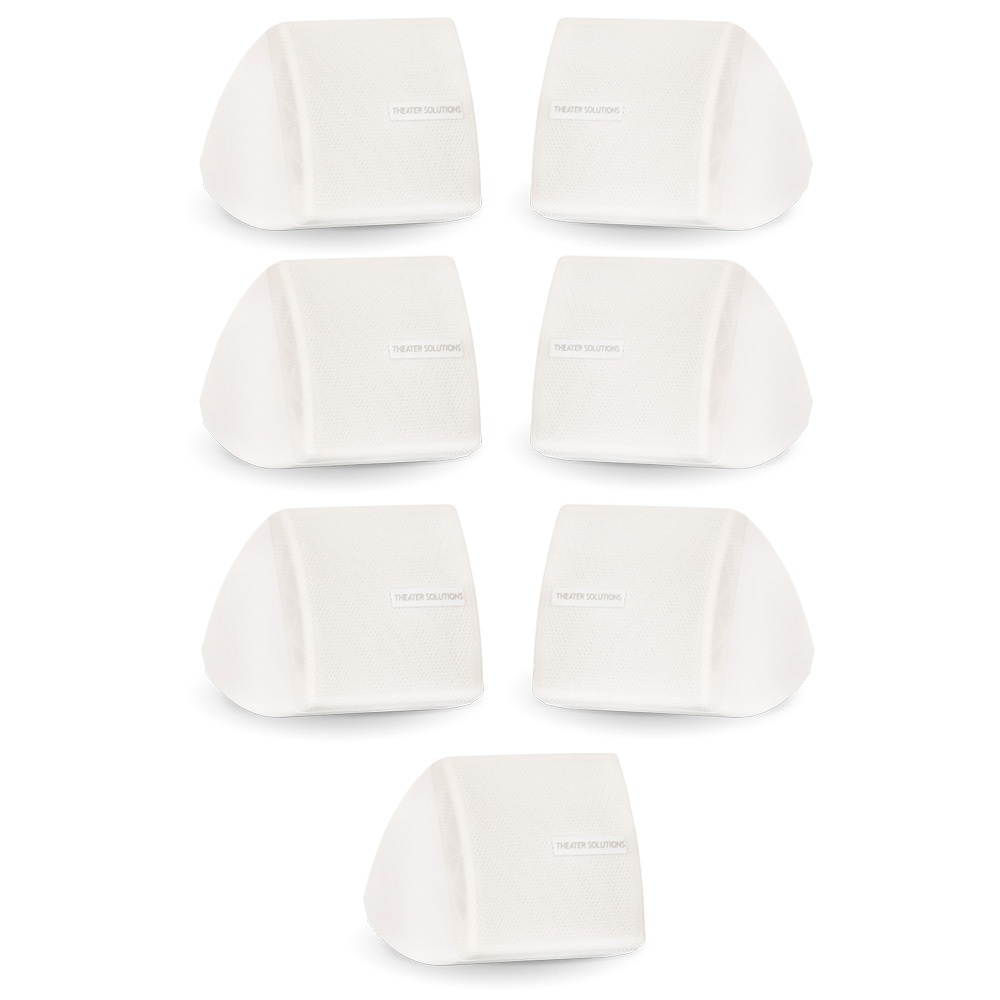 Theater Solutions TS30W Mountable Indoor Speakers White Bookshelf 7 Piece Pack