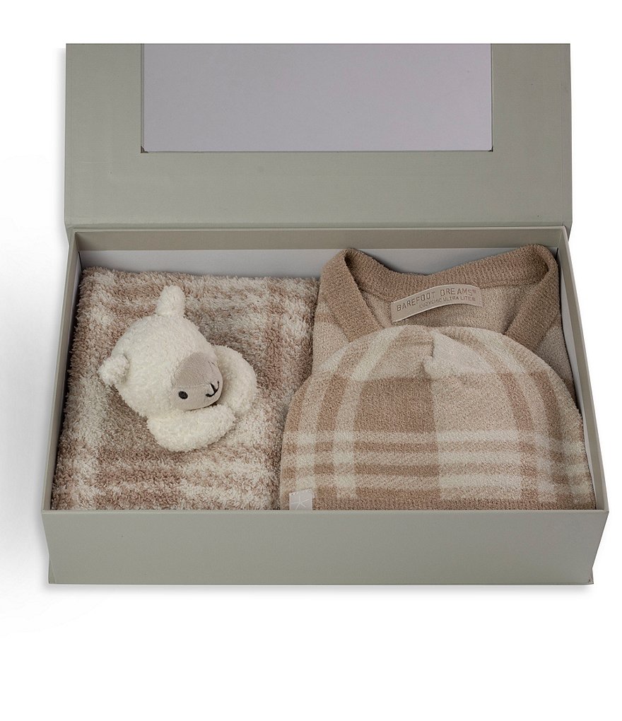 Barefoot Dreams Baby 3-18 Months CozyChic Plaid Baby Bundle Set