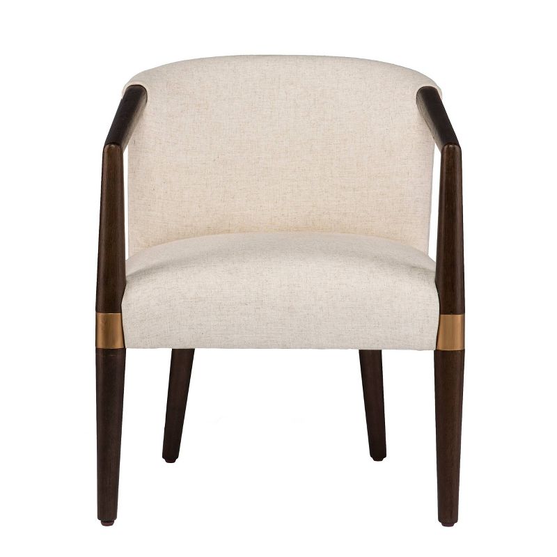 Berclun Upholstered Accent Chair White/Brown - Aiden Lane