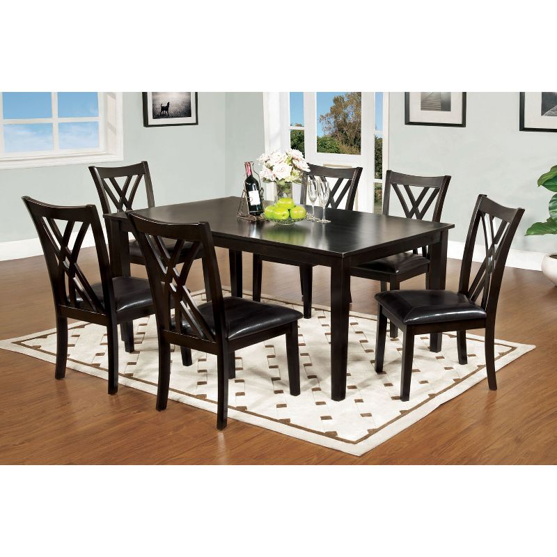 7pc Cainbridge Crisscrossed Back Chair & Dining Table Set Espresso - HOMES: Inside + Out