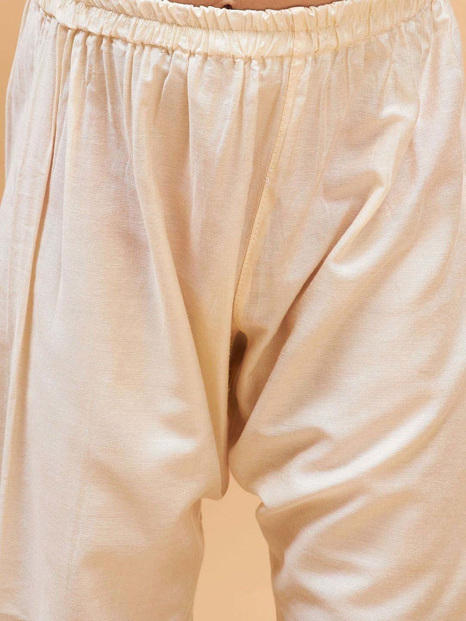 VASTRAMAY Boys Navy & Cream Solid Full Sleeves Indowestern Sets