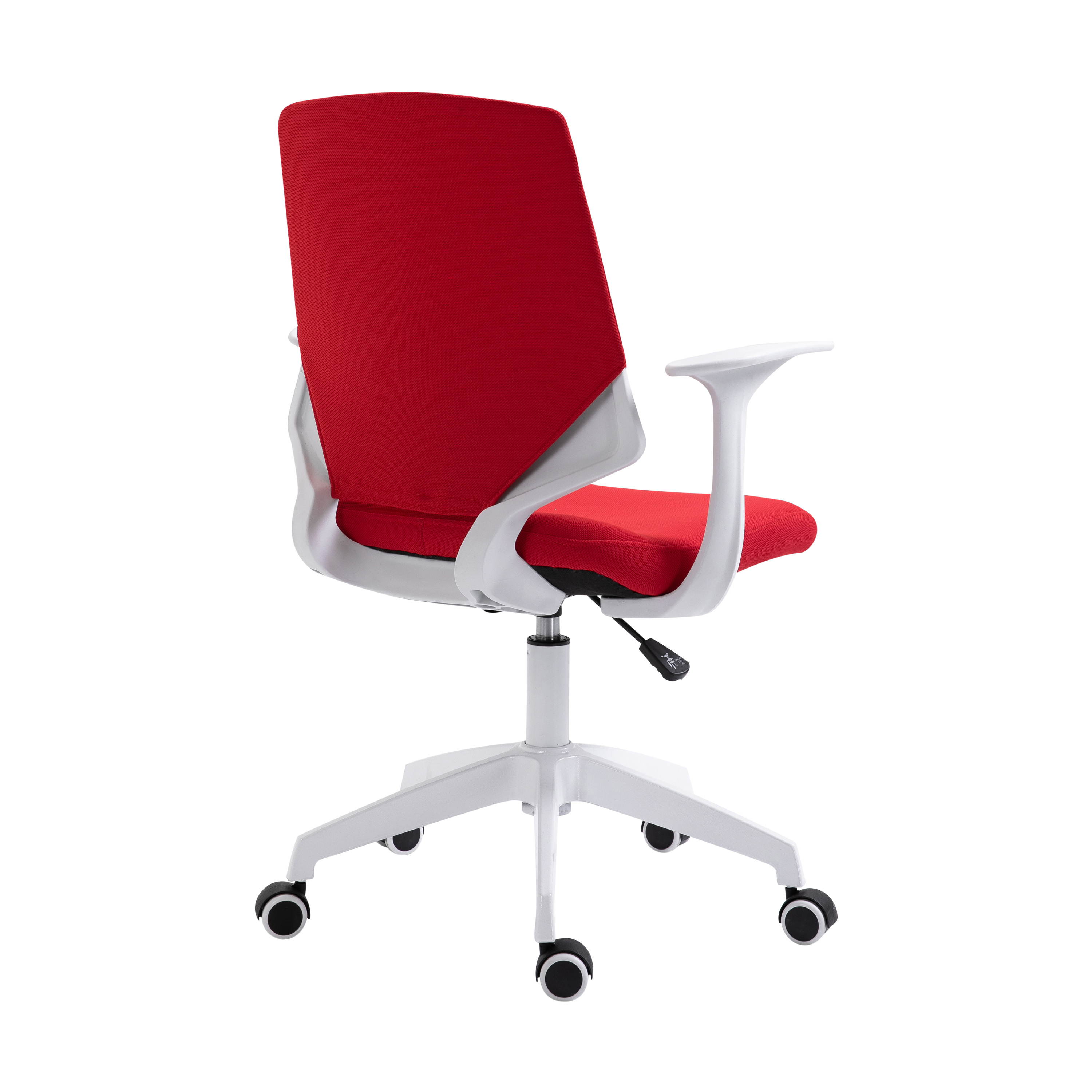 Techni Mobili Mid Back Office Task Chair with Height Adjustment, Executive Swivel Chair with Two Tone Non Marking Caster Wheels, Red