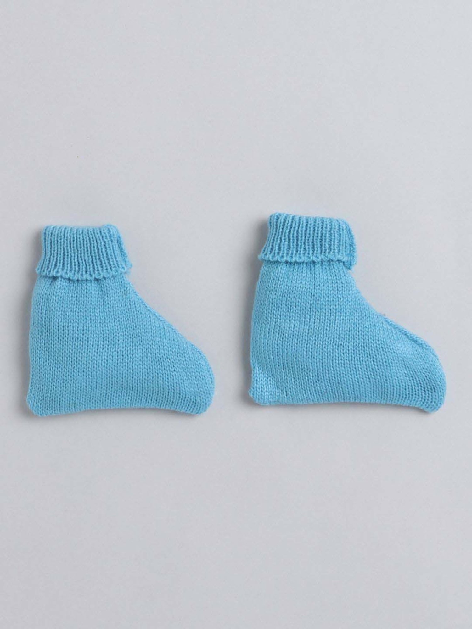 Little Angels Kids Blue Textured Pattern Full Sleeves Sweater Set