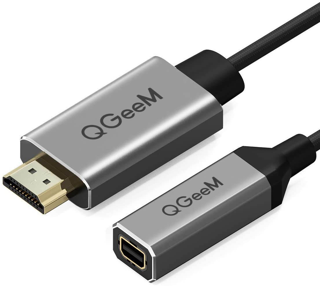 HDMI to Mini DisplayPort,QGeeM 4K x 2K HDMI Male to Mini DP Female Adapter Converter for HDMI Equipped Systems,Compatible with VESA Dual Mode DisplayPort 1.2,HDMI 1.4