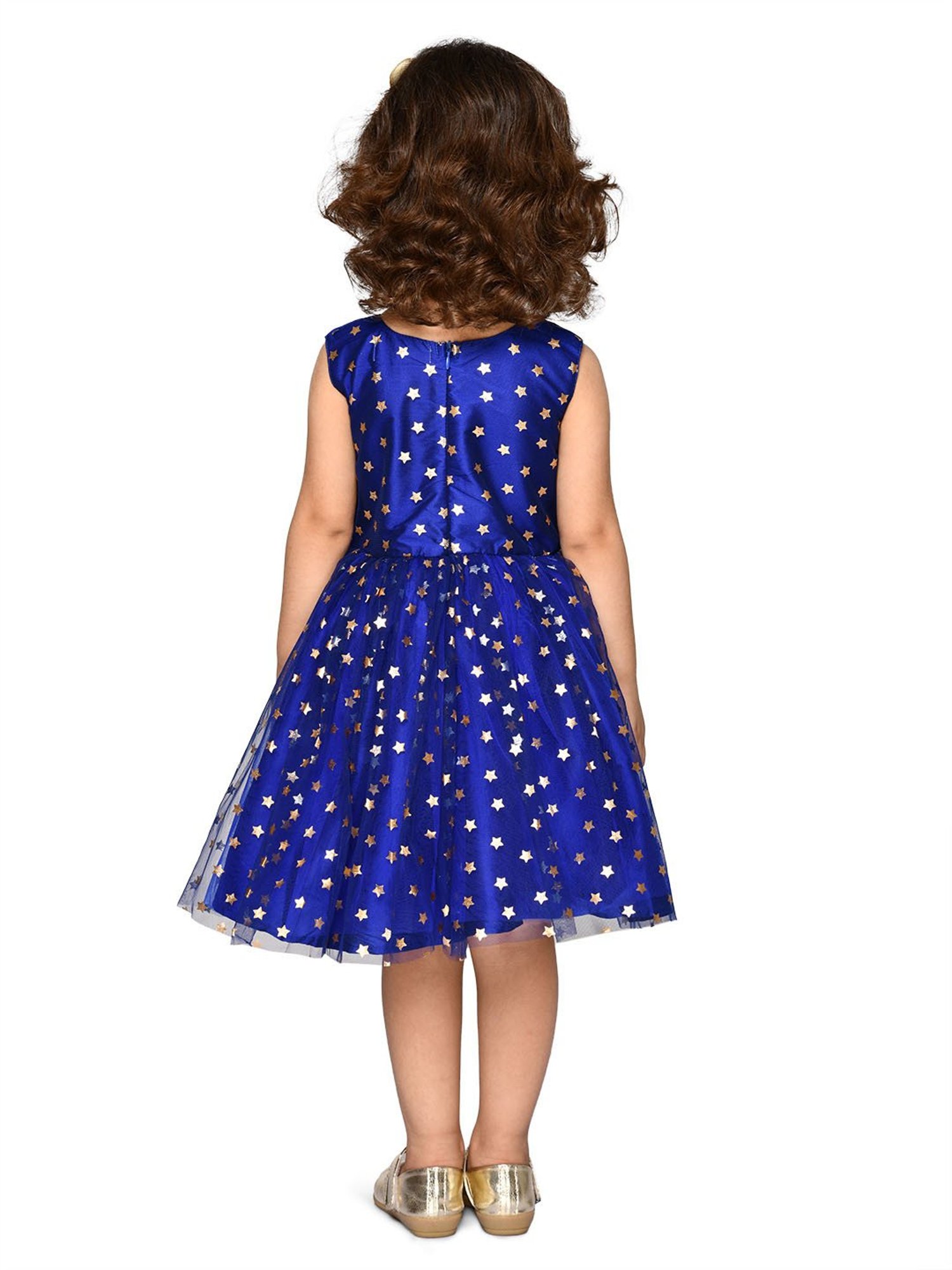 Saka Designs Kids Dark Blue Printed Dress