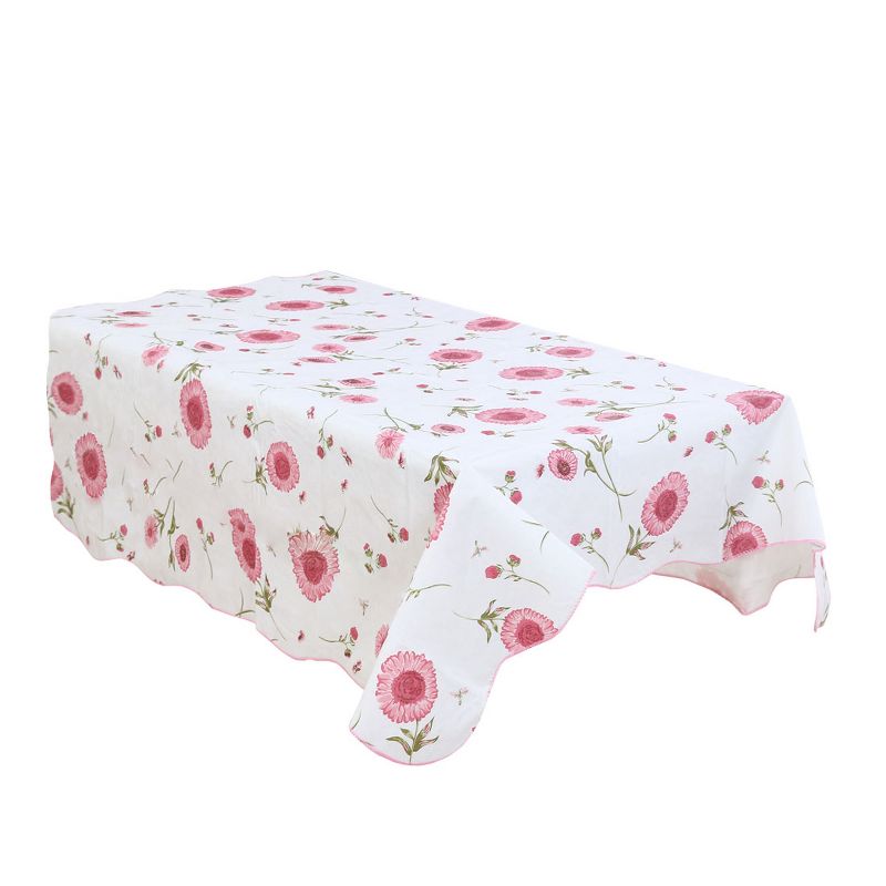 53"x53" Square Vinyl Water Oil Resistant Printed Tablecloths Pink Sunflower - PiccoCasa