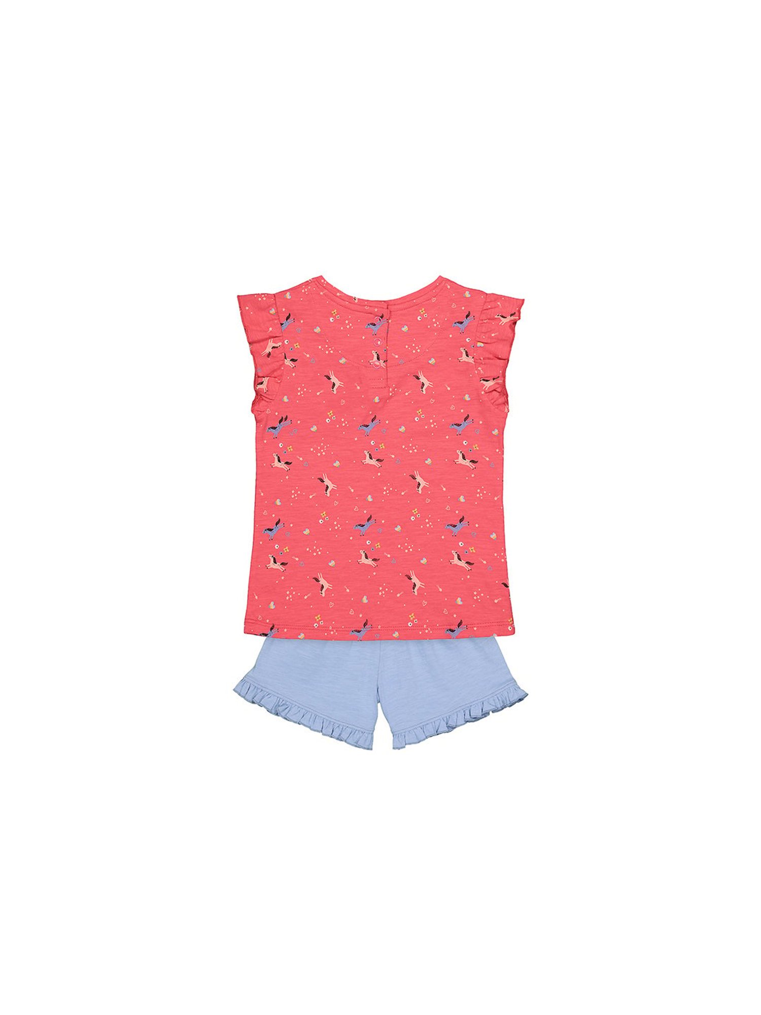Mothercare Kids Coral & Blue Printed Top with Shorts