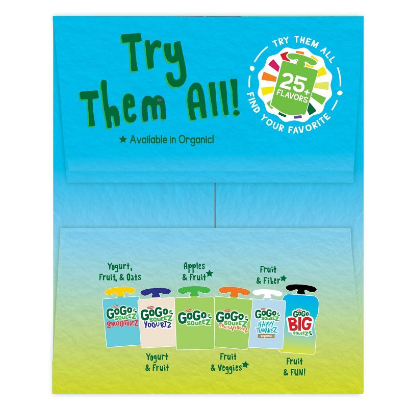 GoGo SqueeZ Big Variety Pack Apple Straw Pear Cinna Van - 42.3oz/10ct