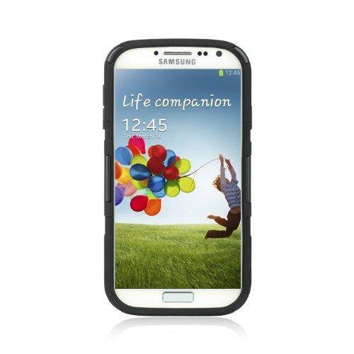 Dream Wireless Hybrid Case Skin Plus PC with H Style Stand for Samsung S4 - Retail Packaging - Black
