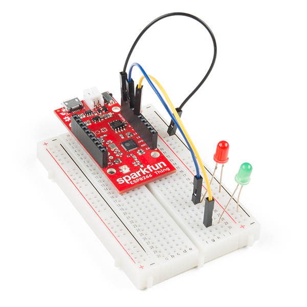 SparkFun ESP8266 Thing Starter Kit for Internet of Things WiFi Development Includes headers jumper wires breadboard Serial breakout Mico-B USB Cable and LEDs Use to Start a Project or Learn IoT