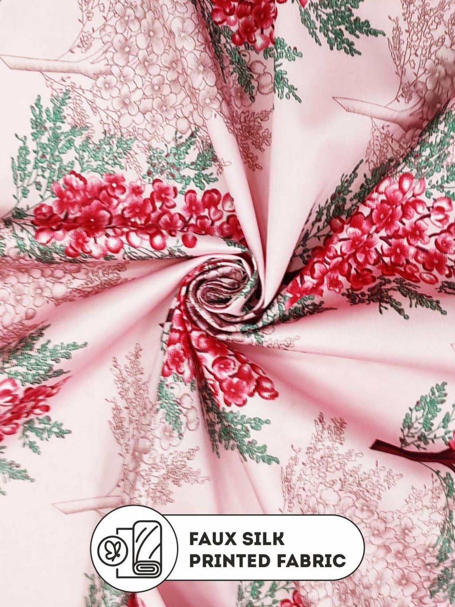 Bianca SANTORO Pink Faux Silk 7 Ft. Door Curtain - Set of 2