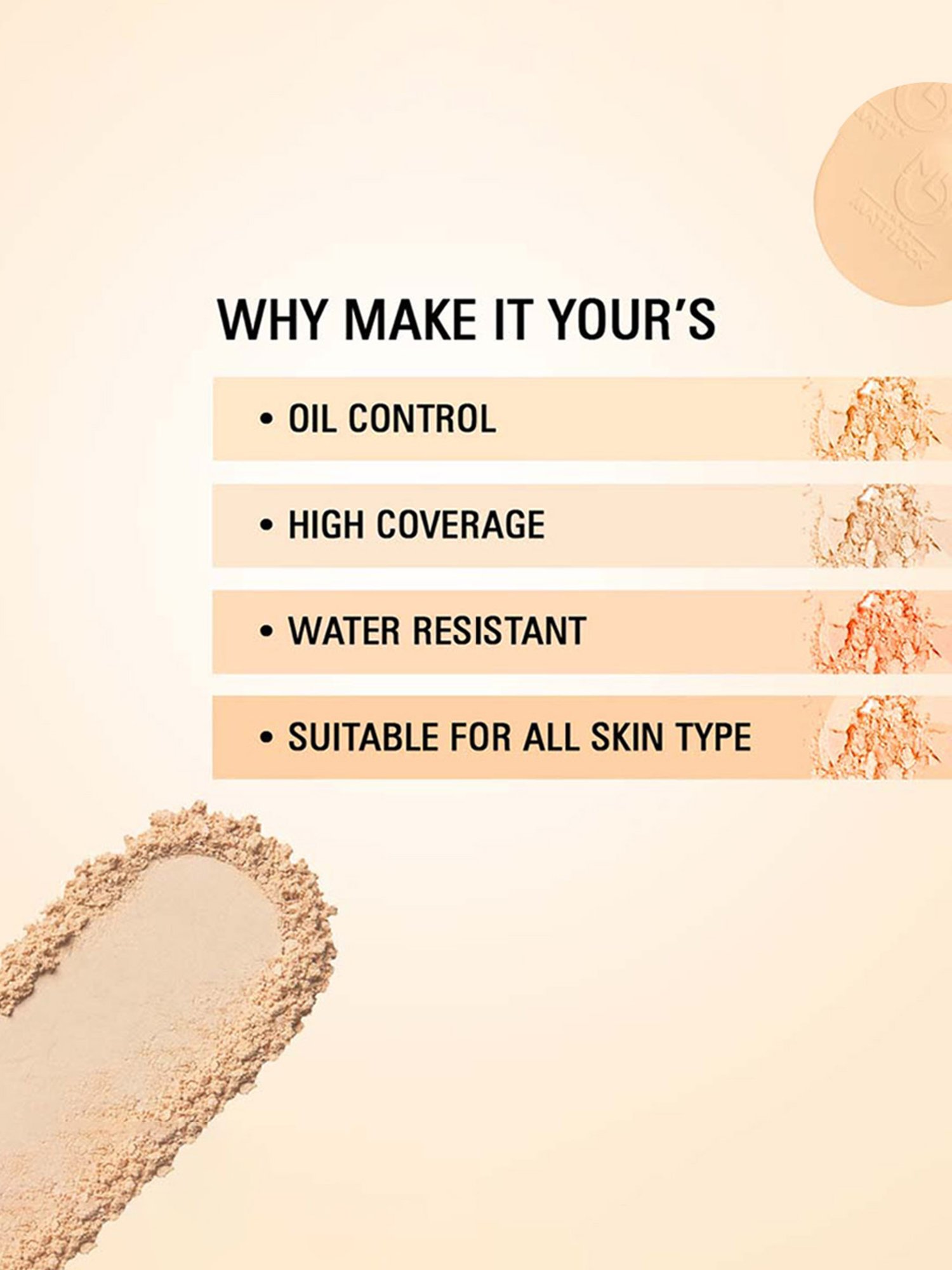 Glam21 HD Oil Control Compact Powder 03 Chestnut - 20 gm