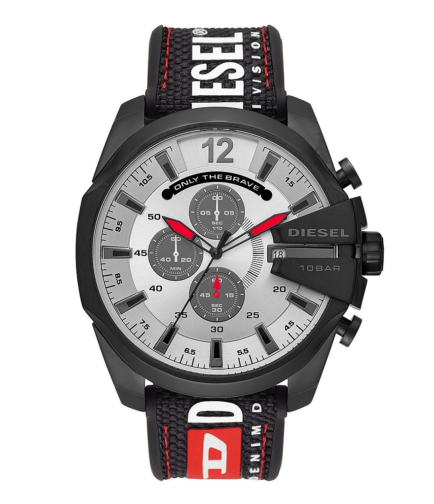 Diesel Men's Mega Chief Chronograph Black Nylon Watch