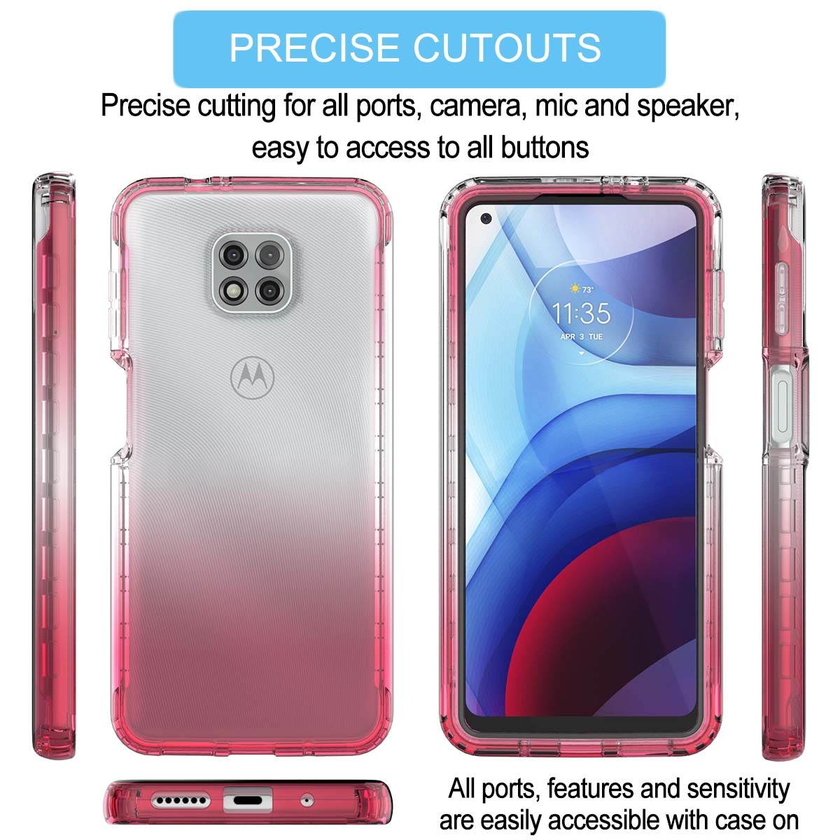 Moto G Power 2021 Case, Tekcoo Shockproof Rugged Body Protection Soft TPU Bumper Clear Case Shell Ultra-Thin Slim Flexible Rubber Anti-Scratch Protective Phone Cover For Moto G Power 2021 - Black