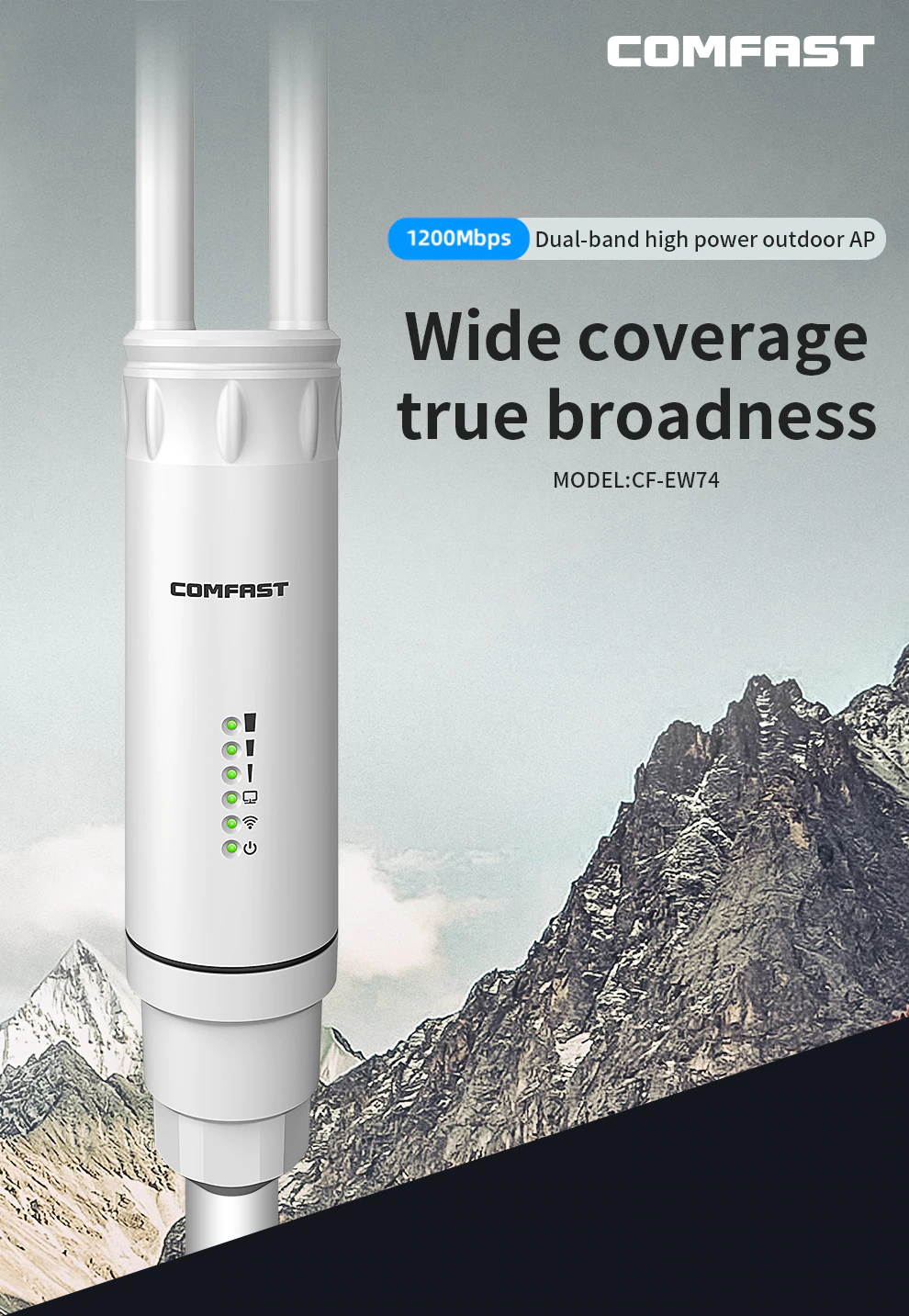router AP Long Range Extender POE 1200Mbps 2*5dBi antenna dual-band outdoor high-power AP 360&deg;Wifi coverage access poin