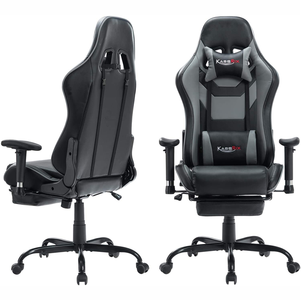 KASORIX Ergonomic Gaming Chair High Back Racing Chair with Footrest Massage Computer Gaming Chair Reclining Home Office Chair with Headrest and Lumbar Support