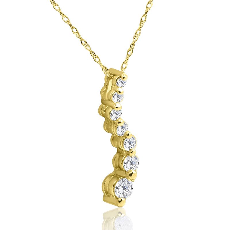 Pompeii3 1/2ct Diamond Journey Pendant Necklace 14K Yellow Gold