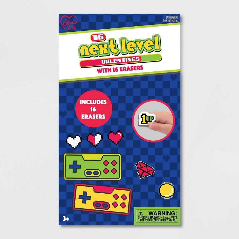 Next Level Gaming 16ct Valentines with Erasers