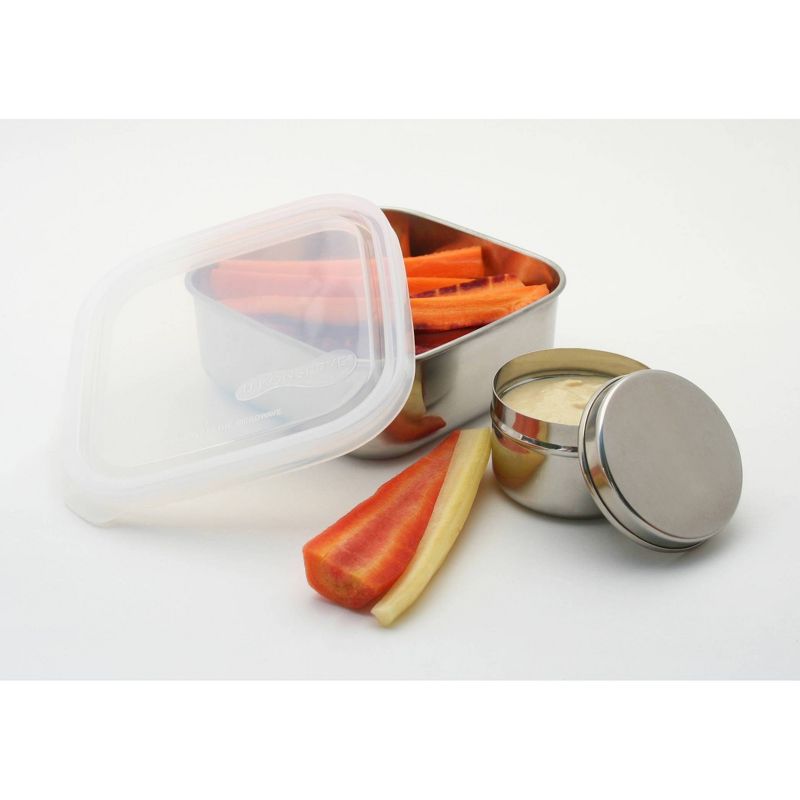 U-Konserve To-Go Stainless Steel Food-Storage Container Square 15oz - Clear  Plastic Lid