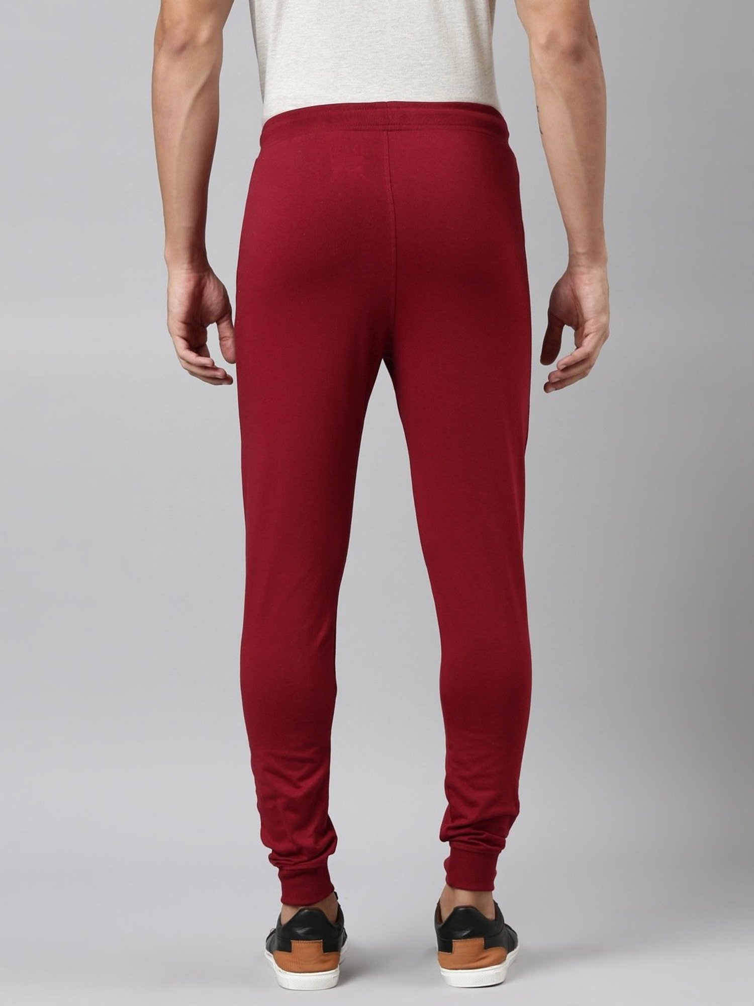 Dixcy Scott Maximus Maroon Cotton Regular Fit Printed Sports Joggers