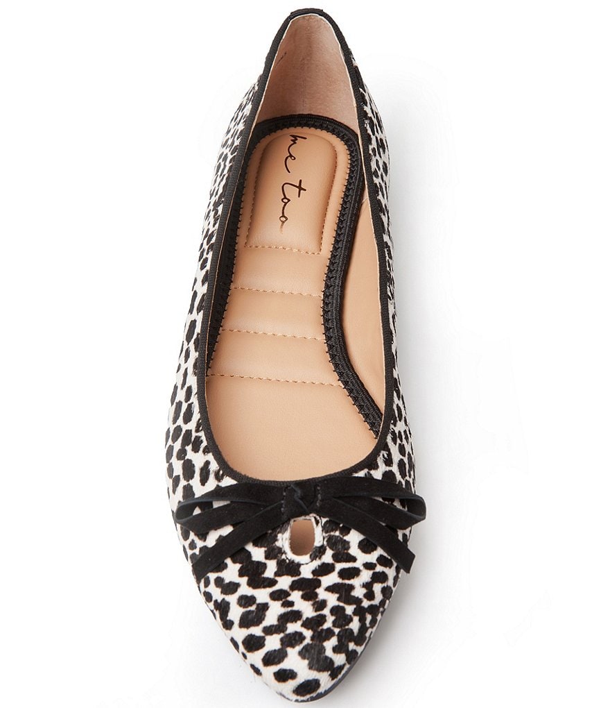 Me Too Alondra Cheetah Print Haircalf Bow Detail Slip-On Flats