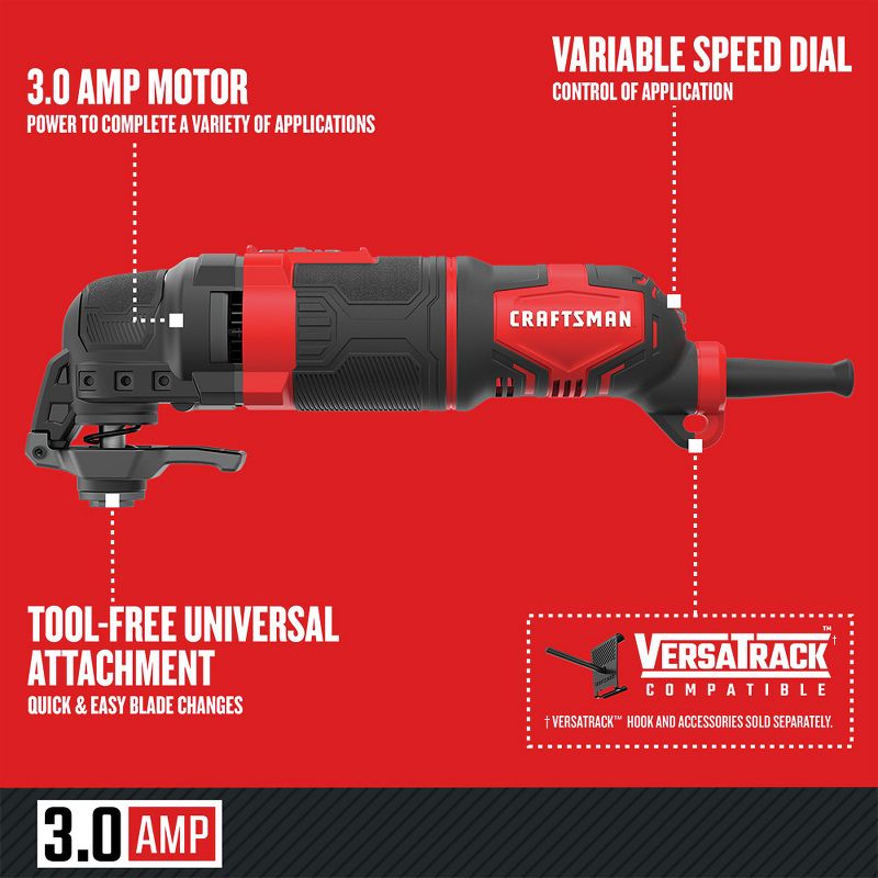 Craftsman CMEW400R 3 Amp Variable Speed Corded Oscillating Tool Kit