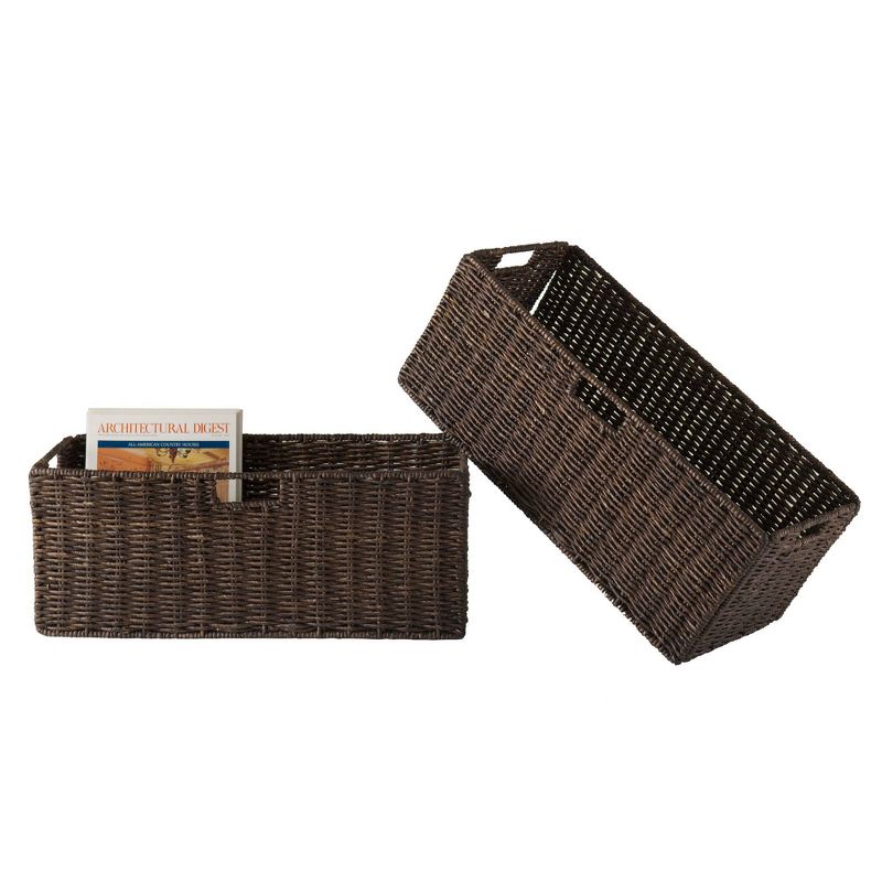 3pc Terrace Storage Set with 3 Tier Shelf and Baskets Espresso Brown - Winsome