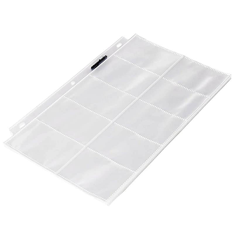 Basics Plastic Business Card Holder Protector Pages for 3Ring Binder 25Pack