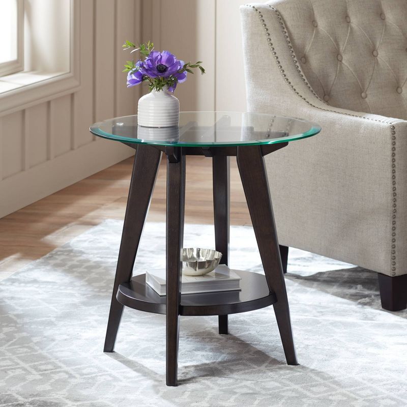 55 Downing Street Milton Dark Brown Round Accent Table