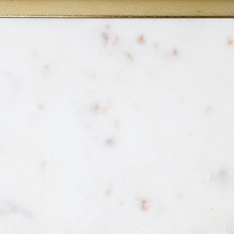 Set of 2 Kingston Nesting Side Tables White/Gold - Adore Decor