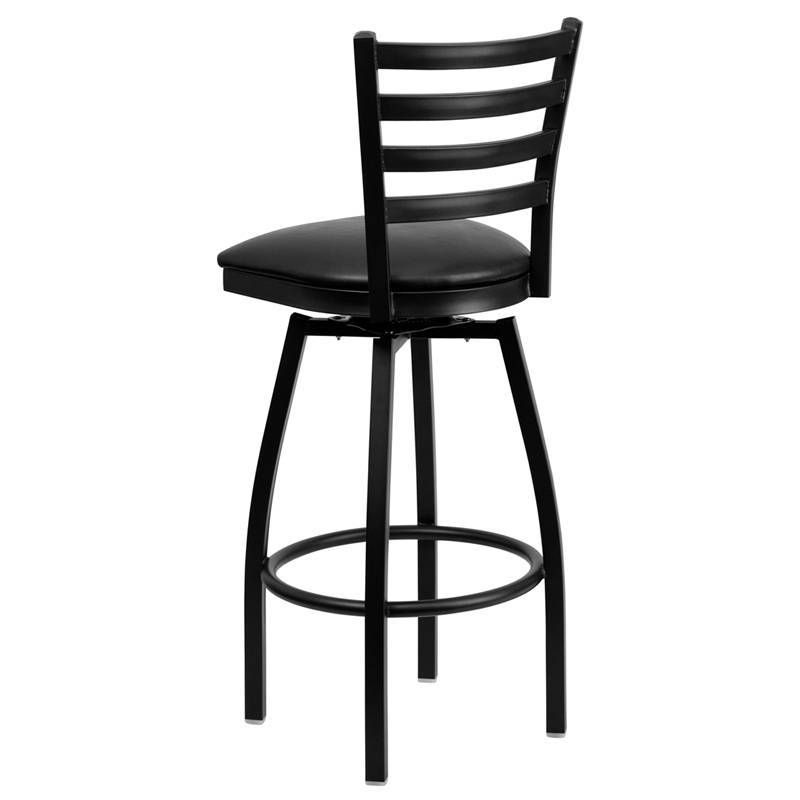 Wooden Barstool with Padded Seat and Open Backrest Blue/Brown - Benzara