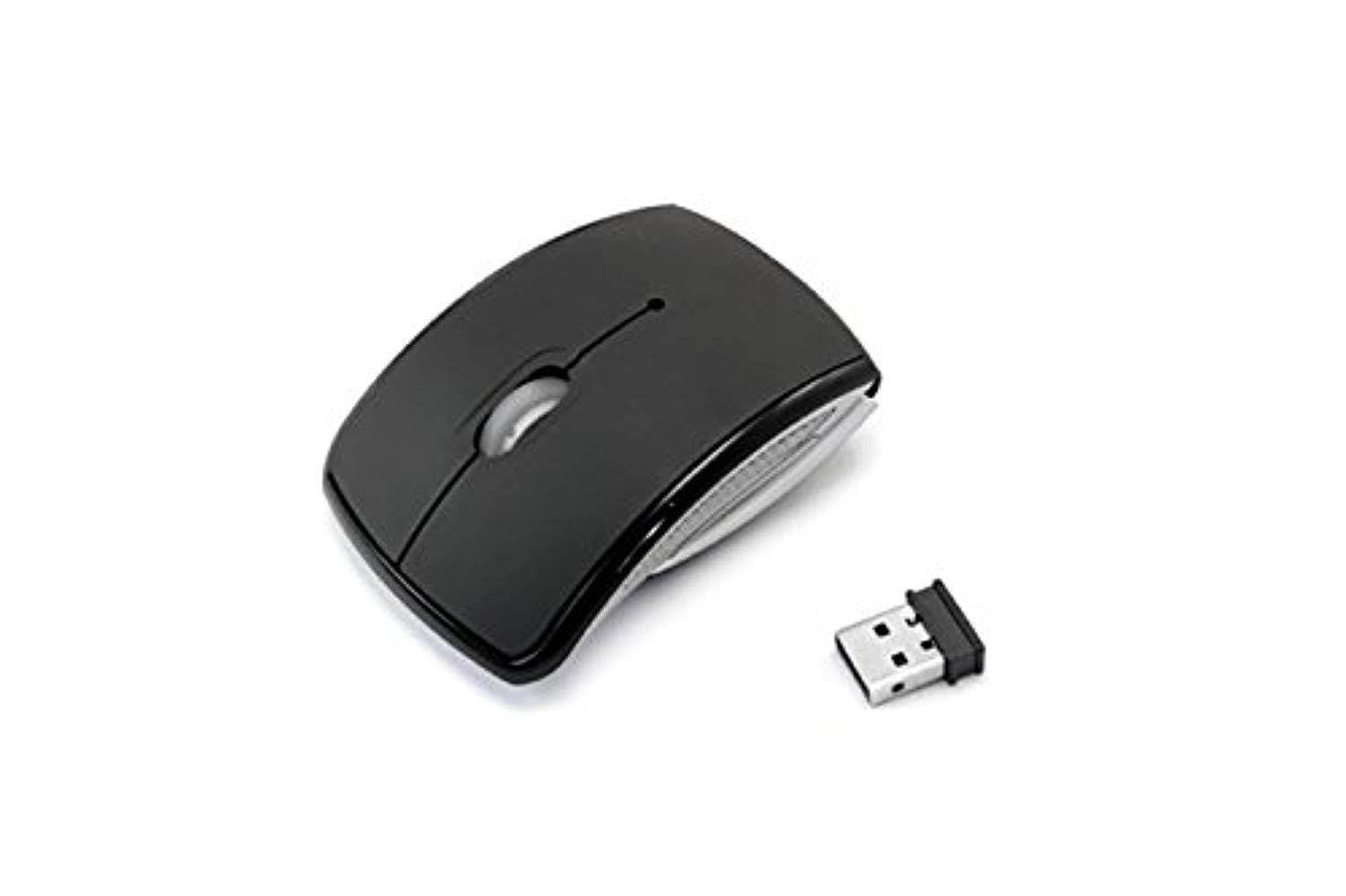 mojo silent folding optical wireless arc mouse portable compact 2.4ghz black