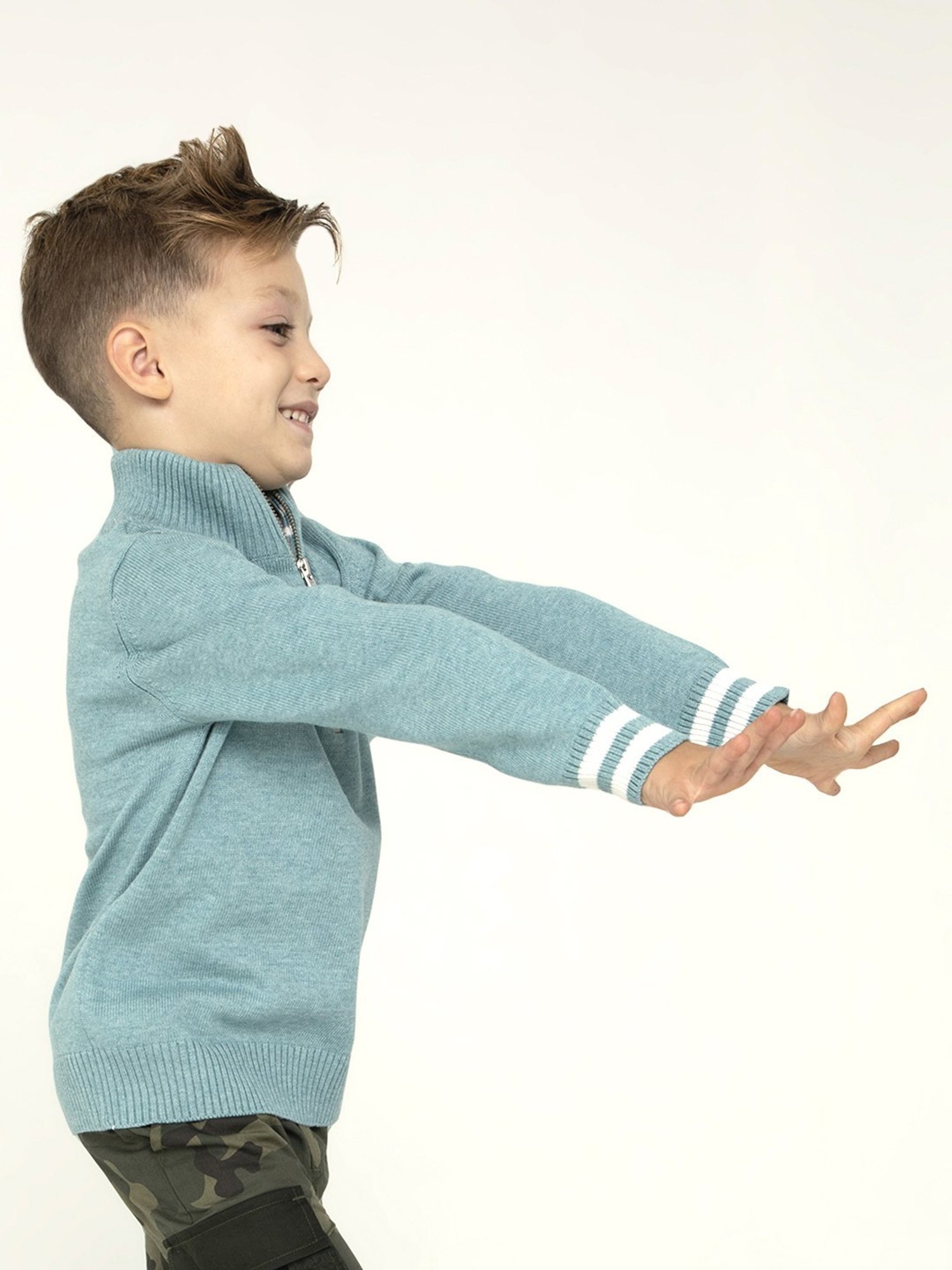 Cherry Crumble By Nitt Hyman Kids Sky Blue Textured Sweater