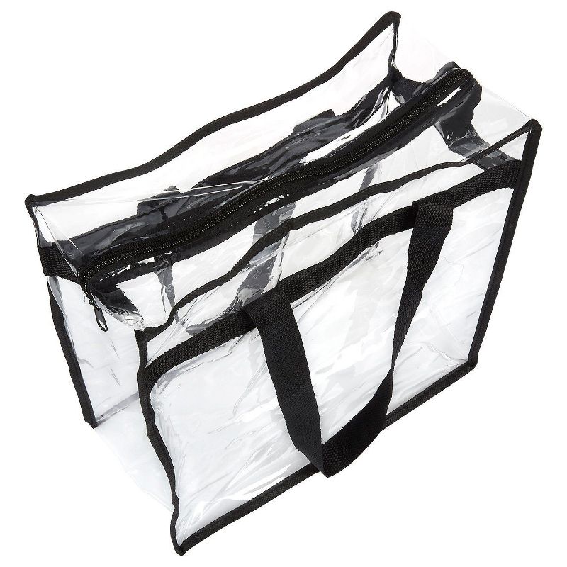 2-Pack Transparent Bag - Clear Tote Bag with Zipper - Stadium Approved 11.75" x 11.5" x 5.75"