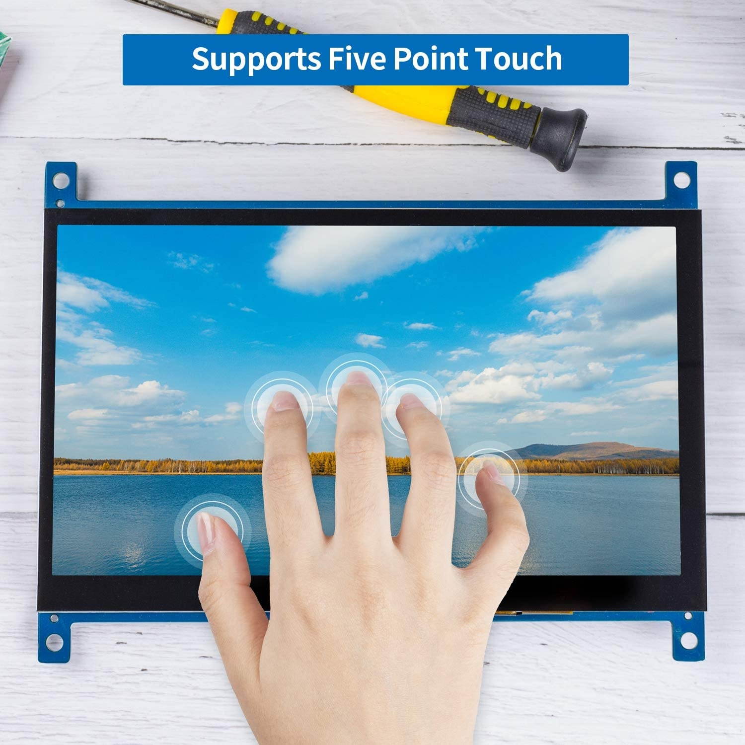 SunFounder Raspberry Pi 4 Display Touchscreen 7 Inch HDMI 1024&times;600 USB IPS LCD Screen Display Monitor for Raspberry Pi 400 4 3 Model B, 2 Model B, and 1 Model B+, Windows Capacitive Touch Screen