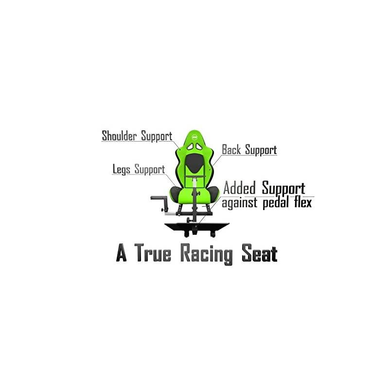 Advanced Racing Seat Driving Simulator Gaming Chair with Gear Shifter Mount Green