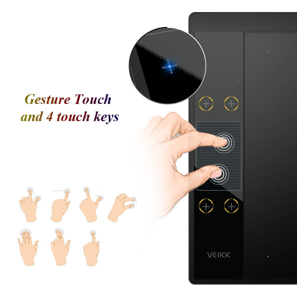 VEIKK A30 V2 10x6 inch Digital Graphics Drawing Tablet Pen Tablet with Battery-Free Passive Pen and Smart TouchPad & 4 Touch Keys(8192 Levels Pressure)