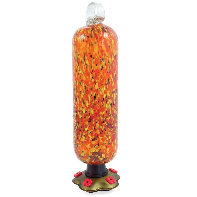 VivaTerra Recycled Glass Tall Carnival Hummingbird Feeder