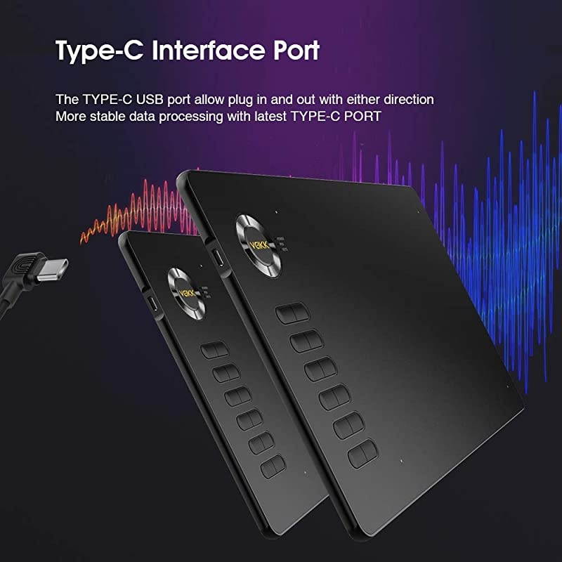 A15 Graphic Drawing Tablet 10x6 inch Digital Pen Tablet with BatteryFree Passive Stylus and 12 Shortcut Keys