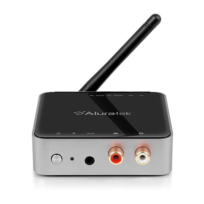 ABC53F Bluetooth Audio Receiver and Transmitter with Bluetooth 5 Stream up to 300 feet AUX RCA and Optical Connections Supported Low Latency aptX Wireless Audio TV to Headphones