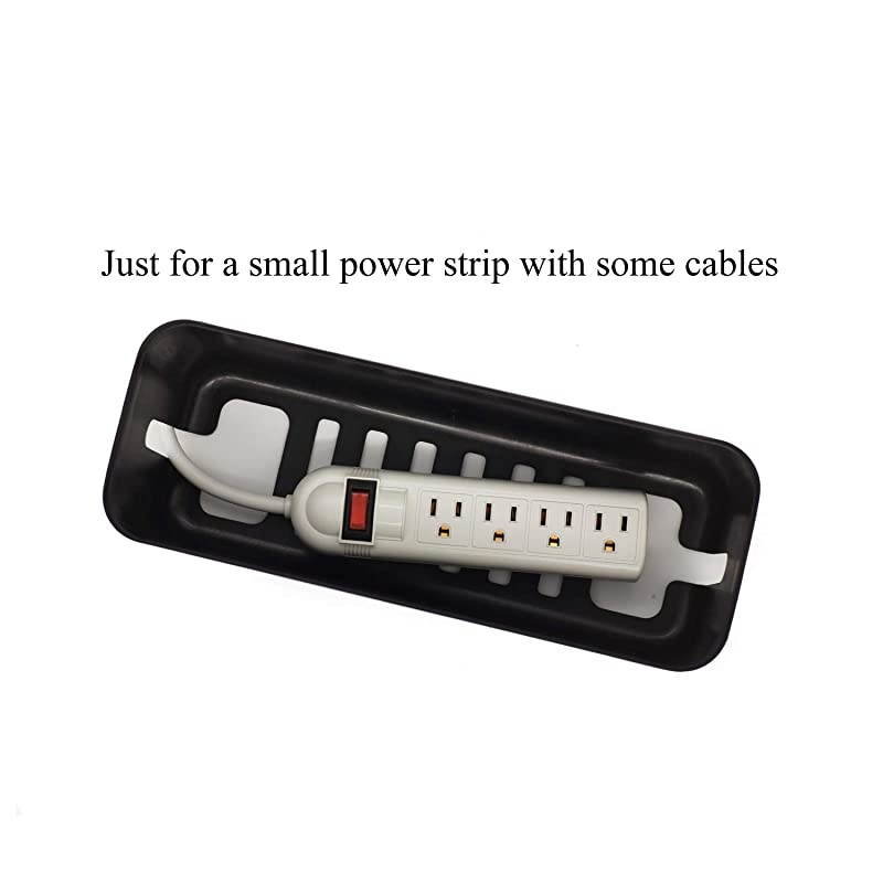 Cable Management Box Small Black Cable Organizer Box for Extension Cord Power Stripe Surge Protector Wire Management Concealer Organizer Cover Hider for Desktop Home Office Kitchen Black