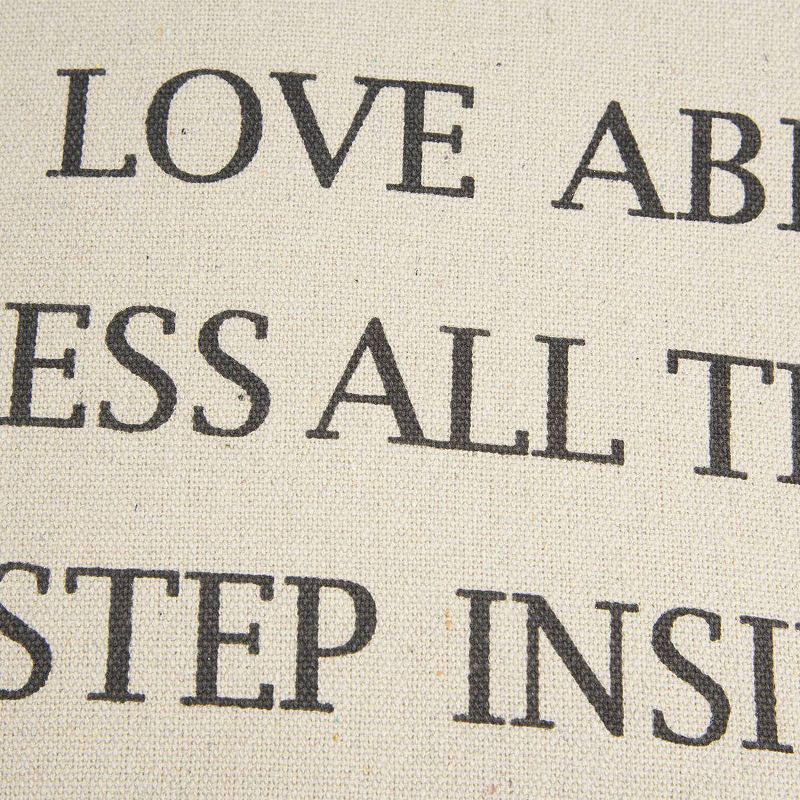 20"x20" Oversize 'In Our Home' Sentiment Poly Filled Square Throw Pillow Neutral - Rizzy Home