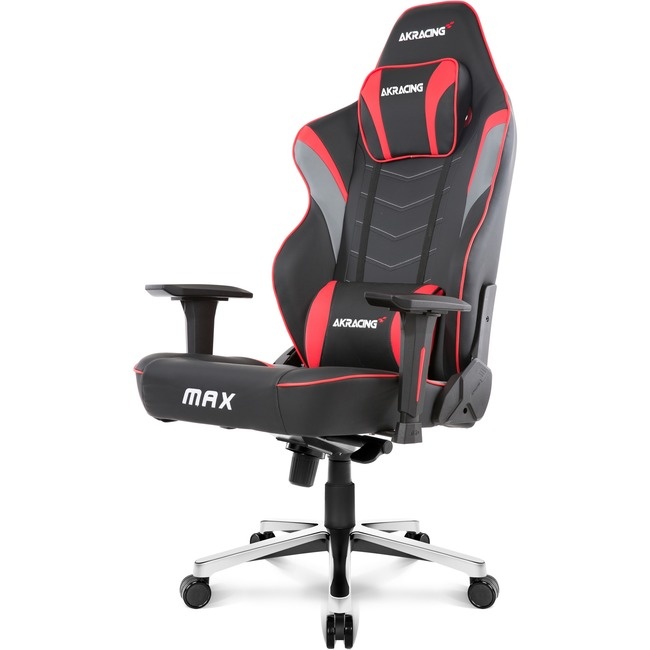 AKRacing Core Series SX PU Leather Gaming Chair, 4D Adjustable Armrests, 180 Degrees Recline - Red (AK-MAX-RD)