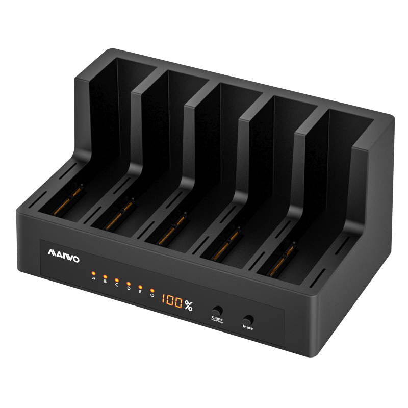 MAIWO Five  Bay 2.5"/3.5" USB to SATA 6Gbps HDD clone docking station,USB3.0  to 5 SATA No need PC to clone, clone 1:4