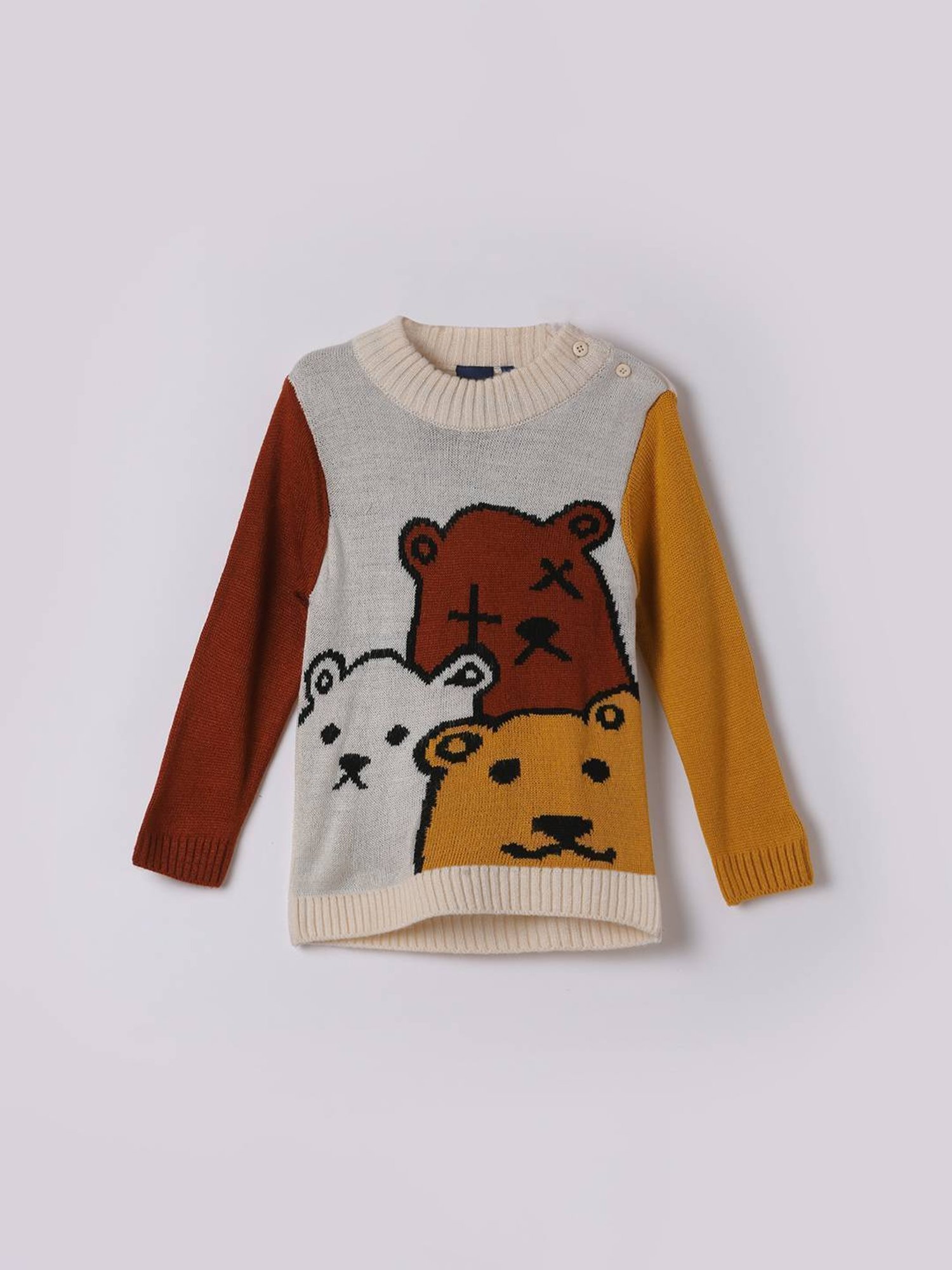 Juniors by Lifestyle Boys Cream Patterned Sweater