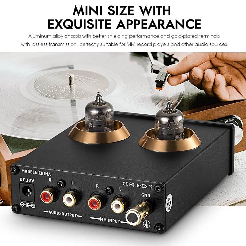 T3 PRO MM Phono Stage Preamp Mini Stereo Vacuum Tube Preamplifier