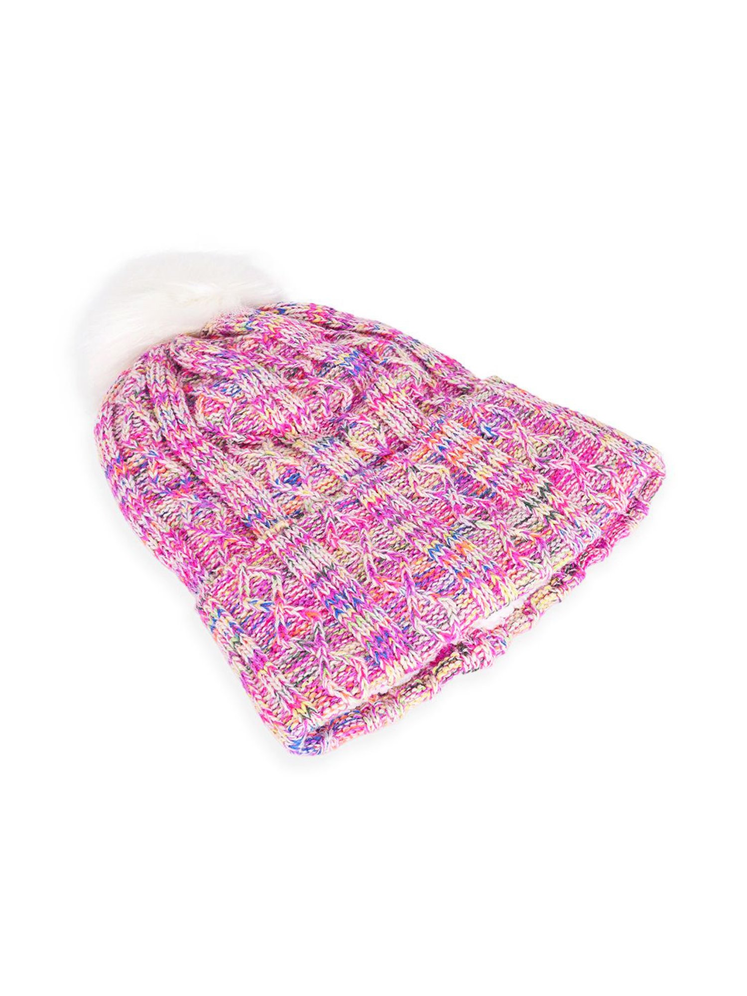 Forever Glam by Pantaloons Multicoloured Woven Bobble Hat